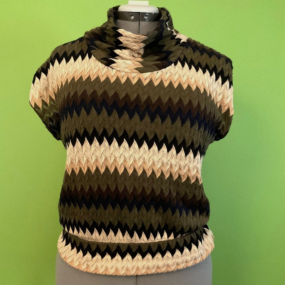 Y2K Vintage Anna Sui Cowl Neck Textured Sweater